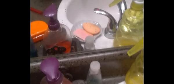  Piss in the sink with slut watching